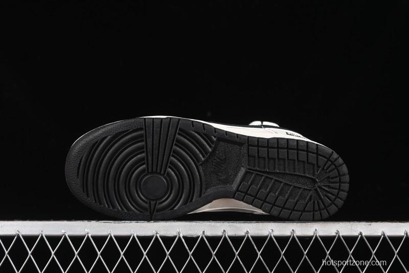 Nike SB Dunk Low Supreme Collaboration - Beige Black Mini Swoosh Anniversary Customized Low-Top Casual Skate Shoes - XX2025-566