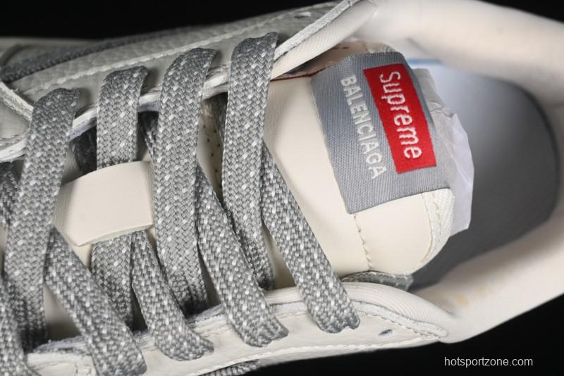 Nike Travis Scott x Fragment Design x Air Jordan 1 Low OG SP AJ1 Supreme Collaboration - Light Grey Denim Two-Tone Low-Top Casual Sneakers - JH6088-705