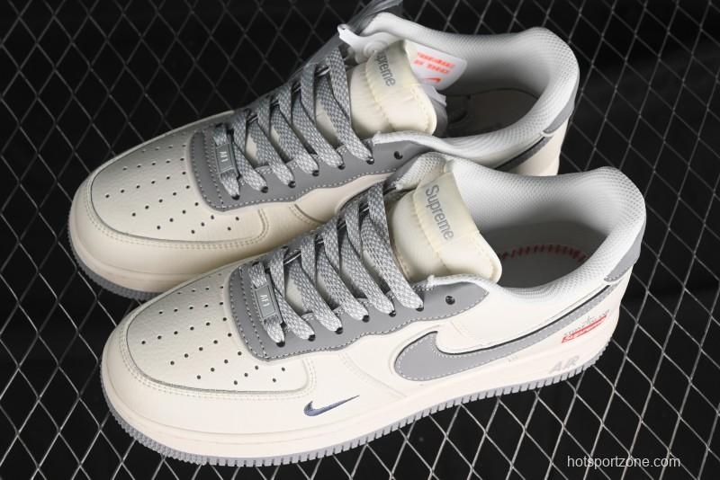 Nike Air Force 1 '07 Low Stone Island Supreme Collaboration Off-White Star Grey Low-Top Casual Sneakers - BB1616-303