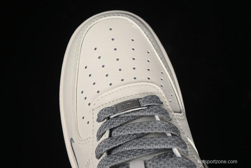 Nike Air Force 1 '07 Low Stussy Collaboration - Light Bone Gum Sole Casual Sneakers - XZ5688-003