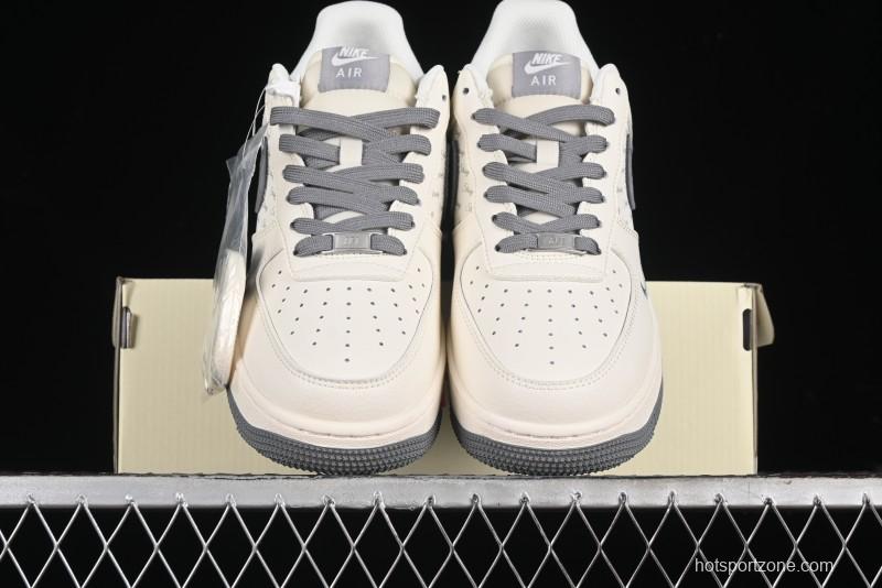 Nike Air Force 1 '07 Low Stussy Collaboration - English Beige Grey Red Low-Top Casual Sneakers - XZ3318-567