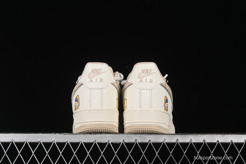 Nike Air Force 1 Low x Capybara "Pearl Girl" Casual Sneakers with Lace-Up Design - LV0506-505