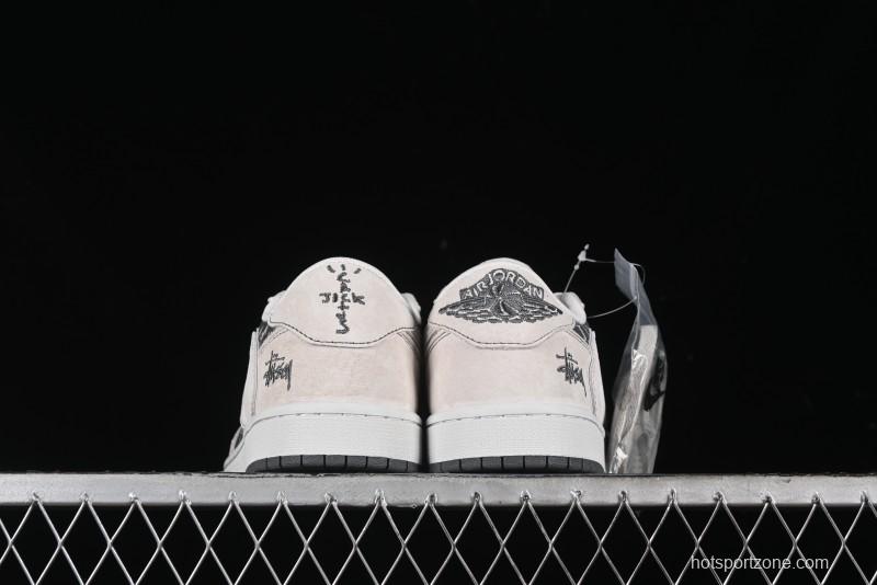 Nike Travis Scott x Fragment Design x Air Jordan 1 Low OG SP AJ1 Retro Sneakers - XZ3398-002