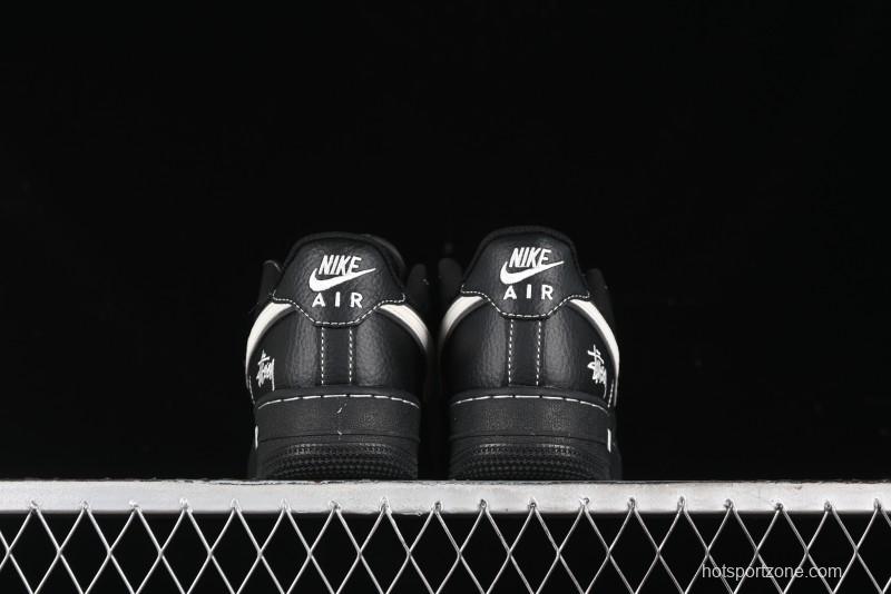 Nike Air Force 1 '07 Low Stussy Collaboration - Samurai Black Low-Top Casual Sneakers - XZ6188-969