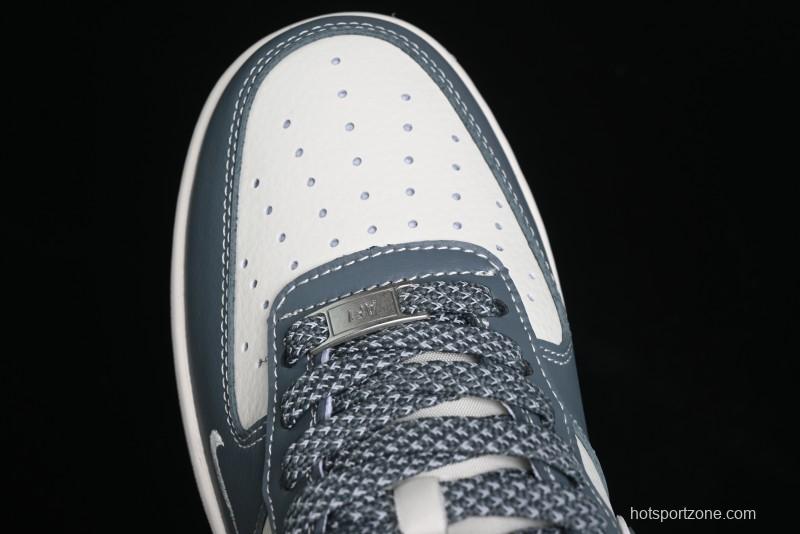 Nike Air Force 1 '07 Low Stussy Collaboration - Grey White Gum Sole Low-Top Casual Sneakers - XZ9688-101