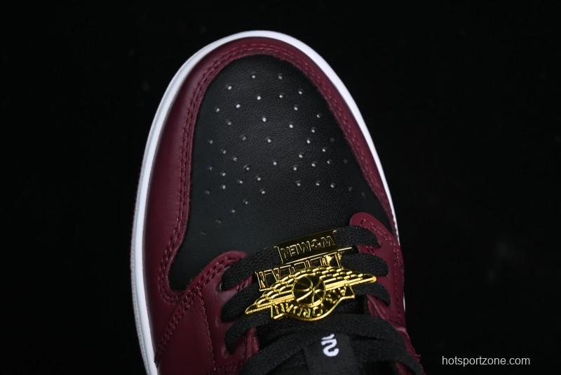Nike Air Jordan 1 Low AJ1 Black Wine Red Metallic Wings DB6491-600