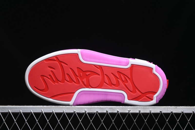 Christian Louboutin Funnyto Flat French Luxury Brand Low-Top Sneakers in Purple Color Block - X.D4