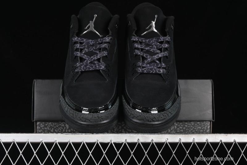 Nike Air Jordan 3 Retro Basketball Shoes in Midnight Black - CT8532-001