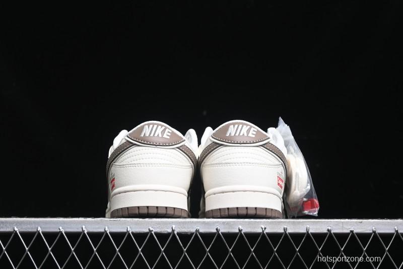 Nike SB Dunk Low Stone Island Supreme Collaboration - Beige Brown Sole Anniversary High-End Custom Low-Top Casual Sneakers - BB9866-008