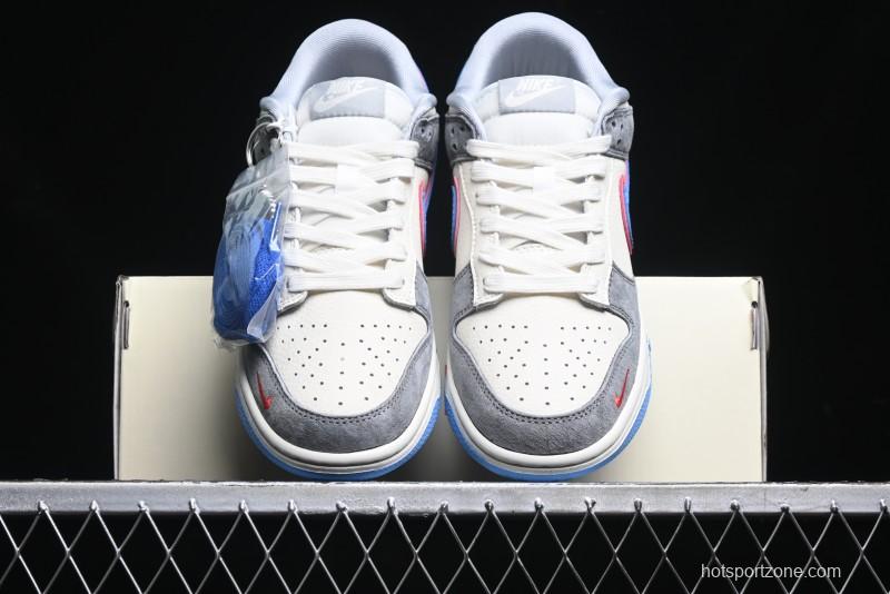 Nike SB Dunk Low Supreme Collaboration Anniversary Custom Low-Top Casual Skate Shoes - KK1333-010