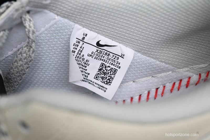 Nike Air Force 1 '07 Low Stussy Collaboration - Black Sail Silver Swoosh Casual Sneakers - XZ6188-729