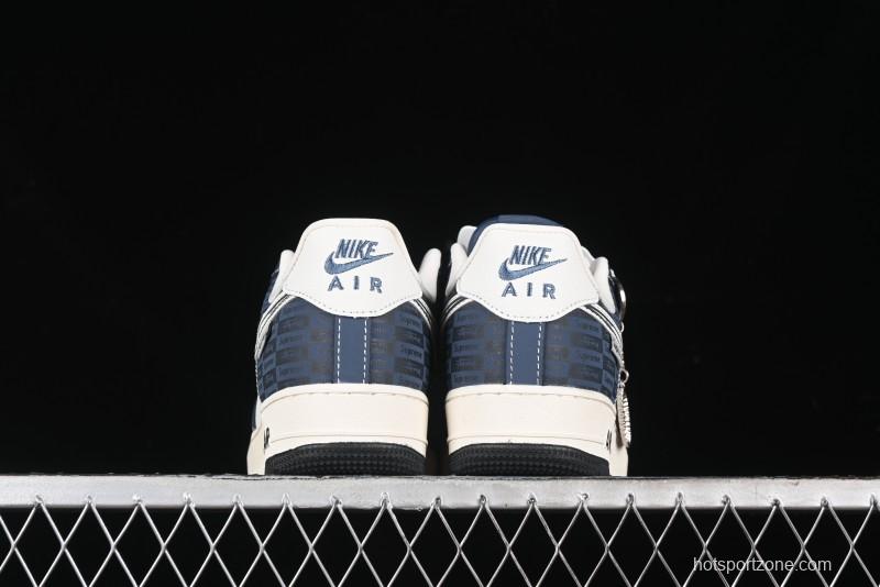 Nike Air Force 1 '07 Low Supreme Casual Sneakers in White-Blue Shadow - KK1988-009