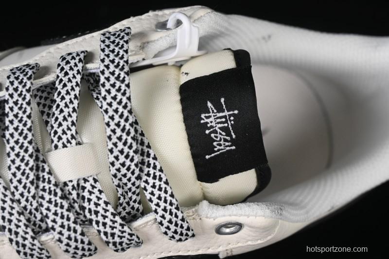 Nike Air Force 1 '07 Low Stussy Collaboration - Black Woven Label Low-Top Casual Sneakers - SJ6698-011
