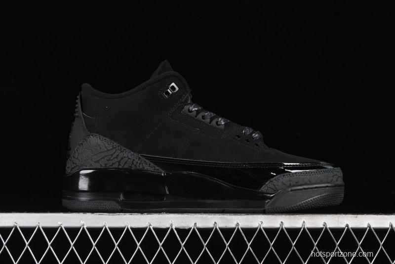Nike Air Jordan 3 Retro Basketball Shoes in Midnight Black - CT8532-001