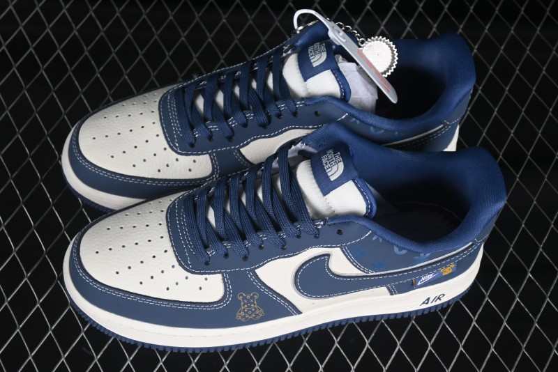 Nike Air Force 1 '07 Low Teddy Bear Collaboration Suede Blue Low-Top Casual Sneakers - KK1988-054