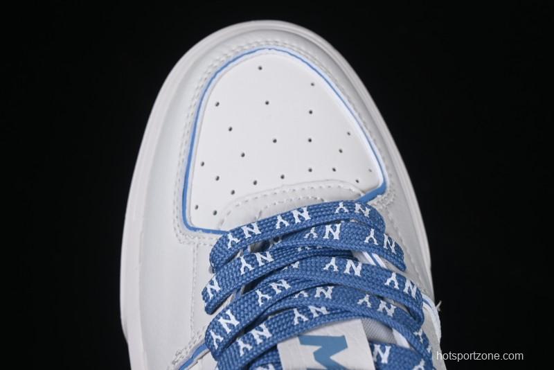 New York Yankees MLB Chunky Liner Denim Monogram Lightweight Elevated Platform Casual Sneakers - 3ASXD025N50BLS