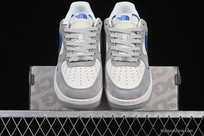 Nike Air Force 1 '07 Low The North Face Collaboration Grey Blue Swoosh Casual Shoes - XZ6188-745