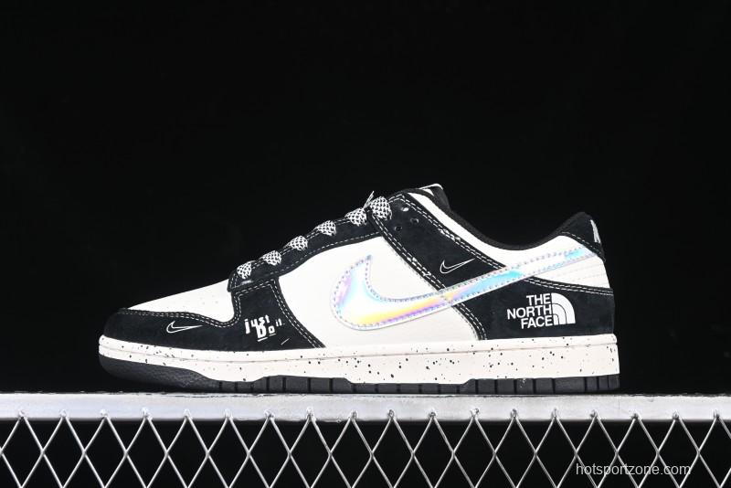 Nike SB Dunk Low The North Face Collaboration Beige Black Iridescent Swoosh Anniversary Custom Low-Top Casual Skate Shoes - DM6868-018