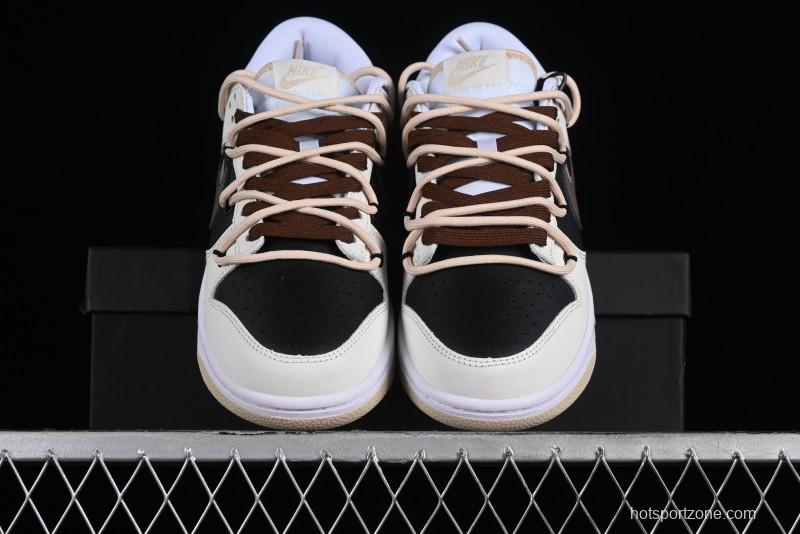 Nike Dunk Low Chestnut Letter High Street Black Brown Deconstructed SB Strap Low Top Casual Skate Shoes - DV0831-003