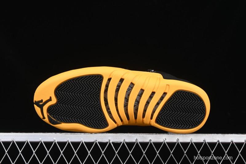 Nike Air Jordan 12 Retro Basketball Shoes in Black and Yellow - 130690-070