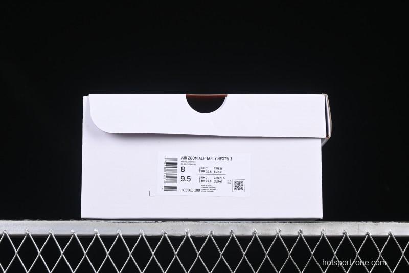 Nike ZoomX Vaporfly NEXT% 3 Marathon Series Foam Ultra-Lightweight Cushioned Running Shoes - HQ3501-100