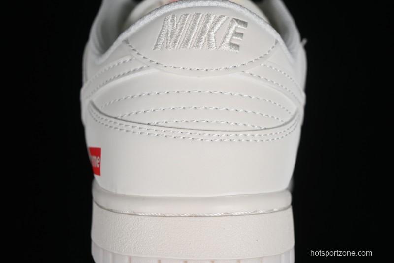 Nike SB Dunk Low Supreme Collaboration - Double Swoosh Anniversary Custom Low-Top Casual Skate Shoes - BB8675-104