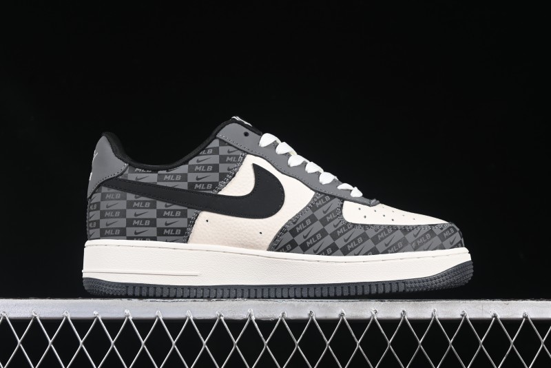 Nike Air Force 1 '07 Low MLB Collaboration Dark Checkered Beige Low-Top Casual Sneakers - DF0188-038