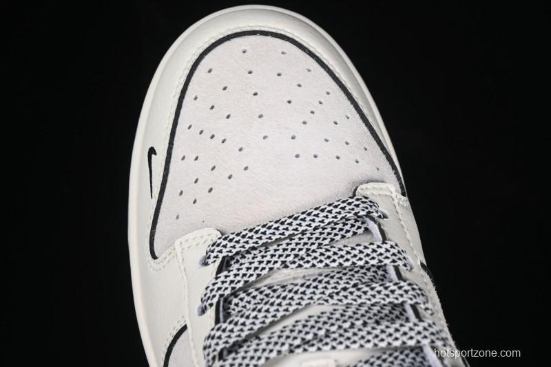 Nike SB Dunk Low The North Face x CDG Triple Collaboration Black Letter Grey Swoosh Anniversary Custom Low-Top Casual Skate Shoes - DM6868-029