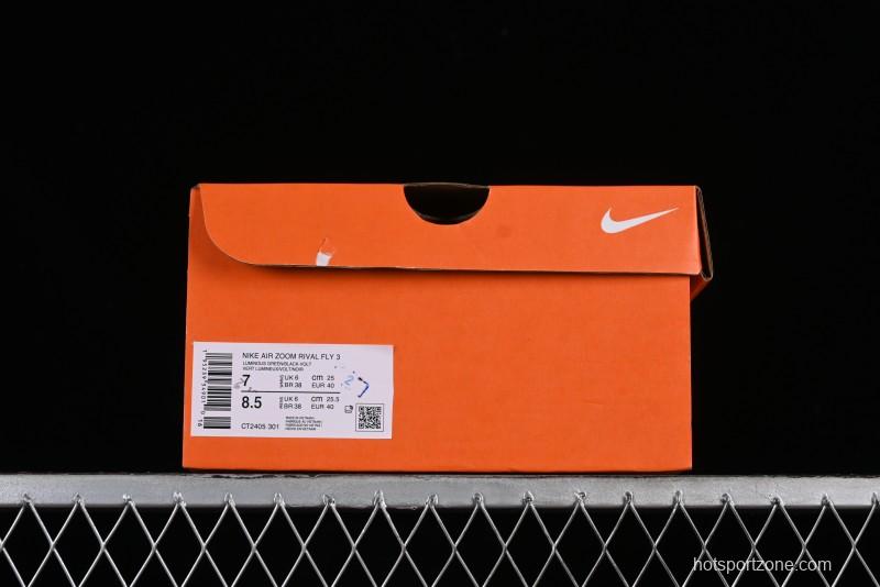 Nike Zoom Rival Fly 3 Lightweight Fabric Comfortable Cushion Non-Slip Low-Top Casual Running Shoes - CT2405-301