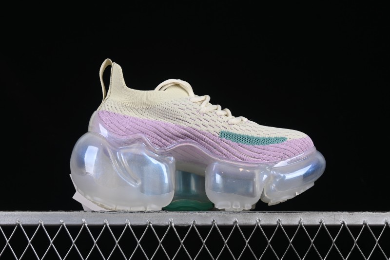 Grounds Big Bubble High Platform Sneakers in Cream Lilac - AJE5