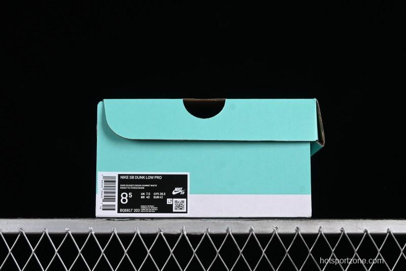 Nike SB Dunk Low Pro Brown Red Colorway SB Low Top Casual Skate Shoes - BQ6817-202