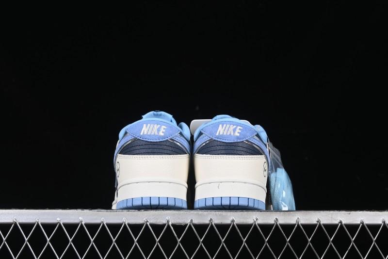Nike SB Dunk Low Lightning Collaboration - Light Blue Swoosh Anniversary Custom Low-Top Casual Skate Shoes - LW1818-107
