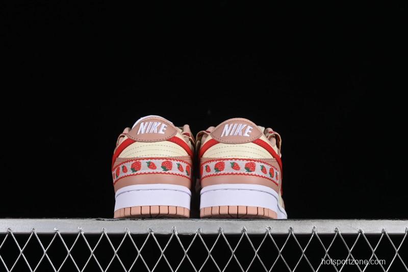 Nike Dunk Low SB Christmas Gift Strawberry Cake Casual Sneakers with Dual Laces - DD1503-118