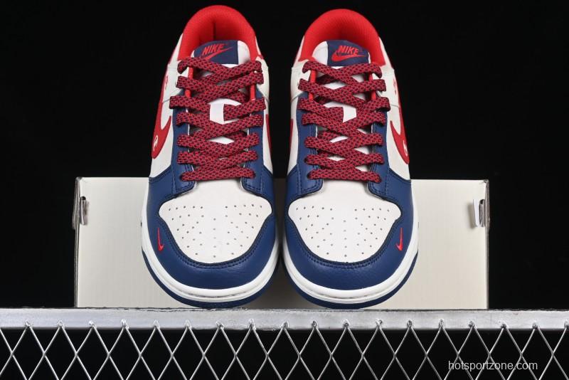 Nike SB Dunk Low Edison Chen Collaboration Blue Red Swoosh Anniversary Custom Low-Top Casual Skate Shoes - DJ2024-099