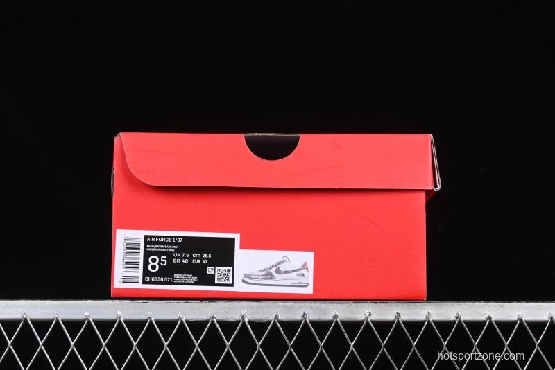 Nike Air Force 1 '07 Low The North Face Collaboration Year of the Snake Limited Edition Silver Snake Casual Sneakers - CH6336-521