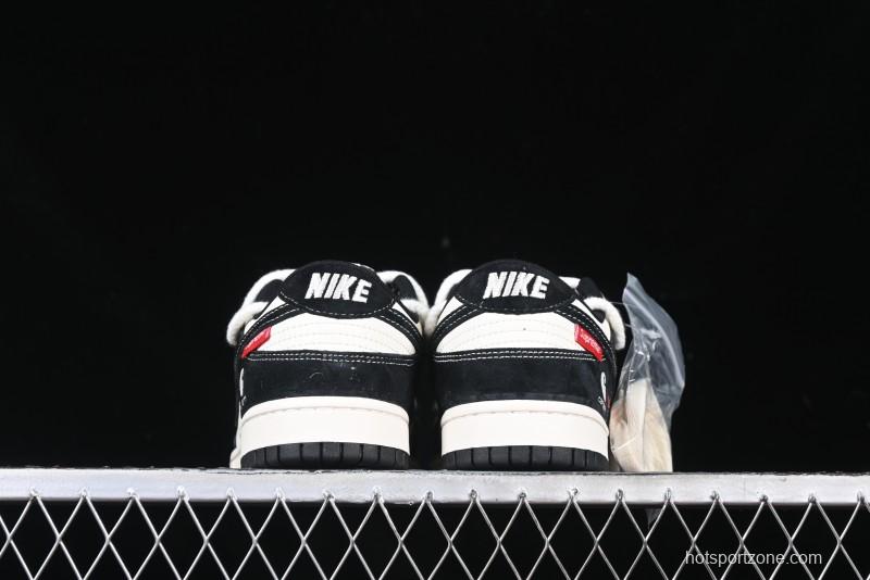 Nike SB Dunk Low Carhartt x Supreme Collaboration - Strap Black Hook Anniversary High-End Custom Low-Top Casual Skate Shoes - YX5066-237