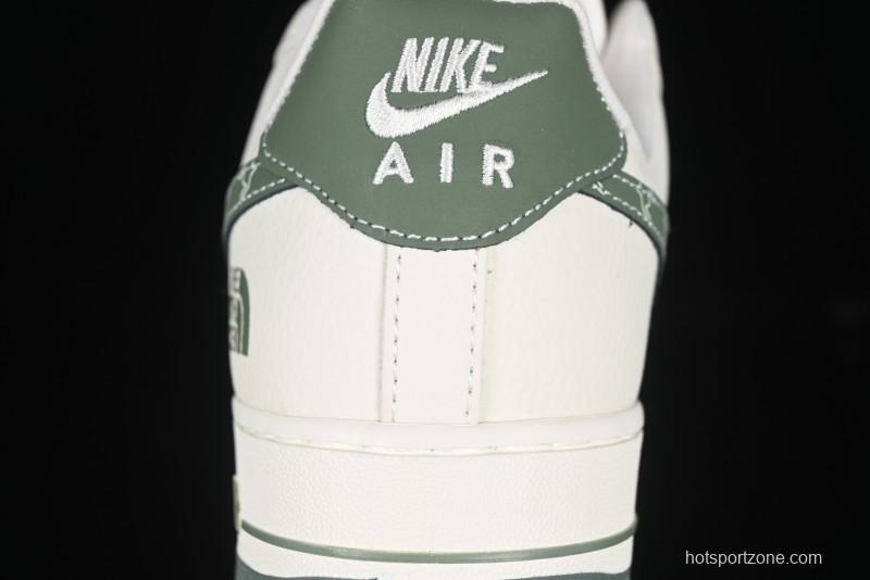Nike Air Force 1 '07 Low The North Face Collaboration Beige Green Mini Swoosh Casual Sneakers - KK1988-043