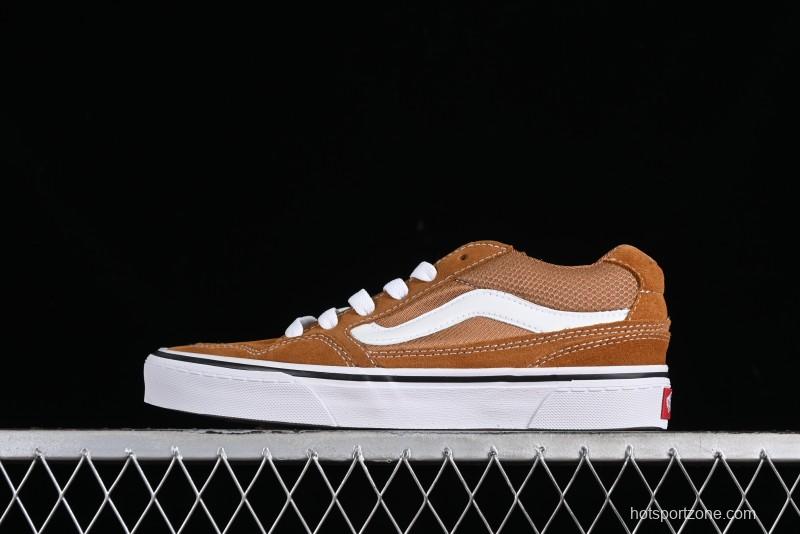 Vans Caldrone Classic American Retro Skate Shoes in Brown Orange - VN000CXZ1OU