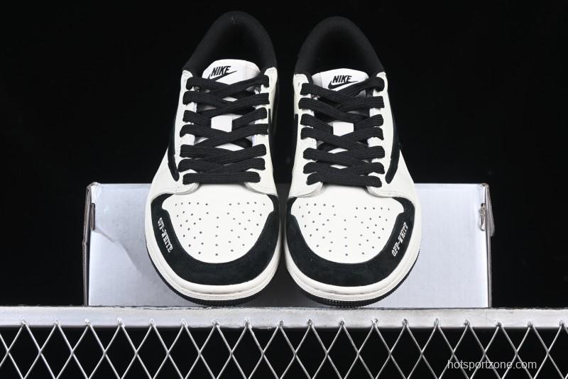 Nike Travis Scott x Fragment Design x Air Jordan 1 Low OG SP AJ1 Off-White Collaboration Casual Sneakers - DM7866-065