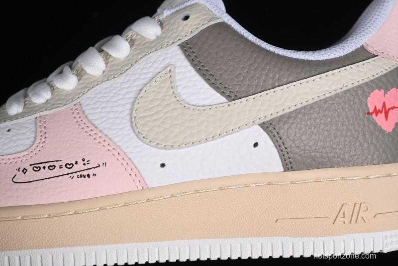 Nike Air Force 1 '07 Low Valentine's Day Limited Edition EKG Heartbeat Double Heart Design Casual Sneakers - TY0301-222