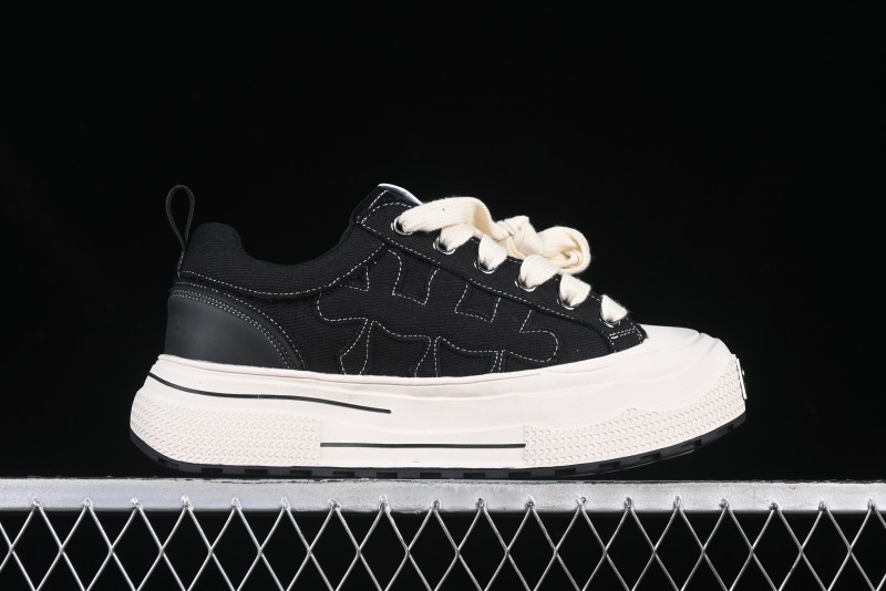 Shoot Brand Resonance Black Plum Retro Comfort Leather Anti-Slip Elevated Low-Top Casual Skate Shoes - AJD4