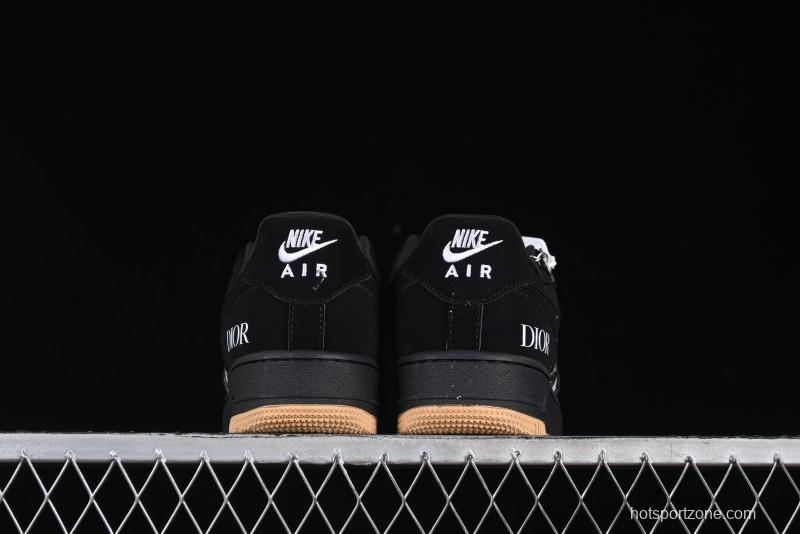 Nike Air Force 1 '07 Low Dior Collaboration Black Gum Knit Casual Sneakers - KK1988-058