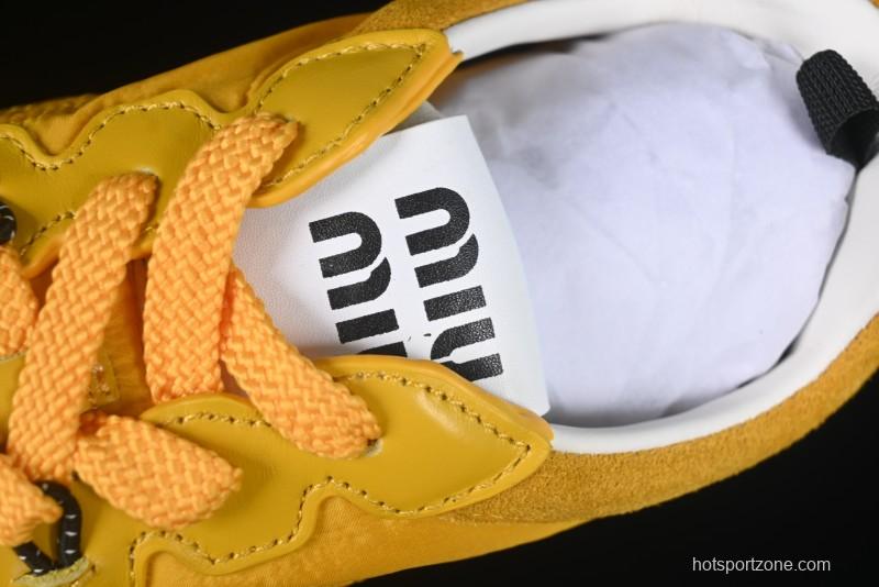 Miu Miu Suede Round Toe Lace-Up Women's Low-Top Casual Shoes - 99D4