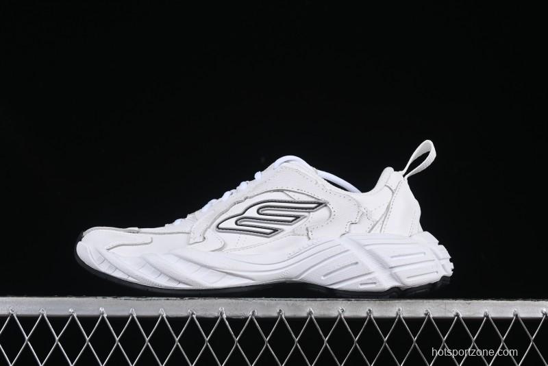 Balenciaga Monday Leather Round Toe Lace-Up Low-Top Lifestyle Sneakers - WDTSC9110