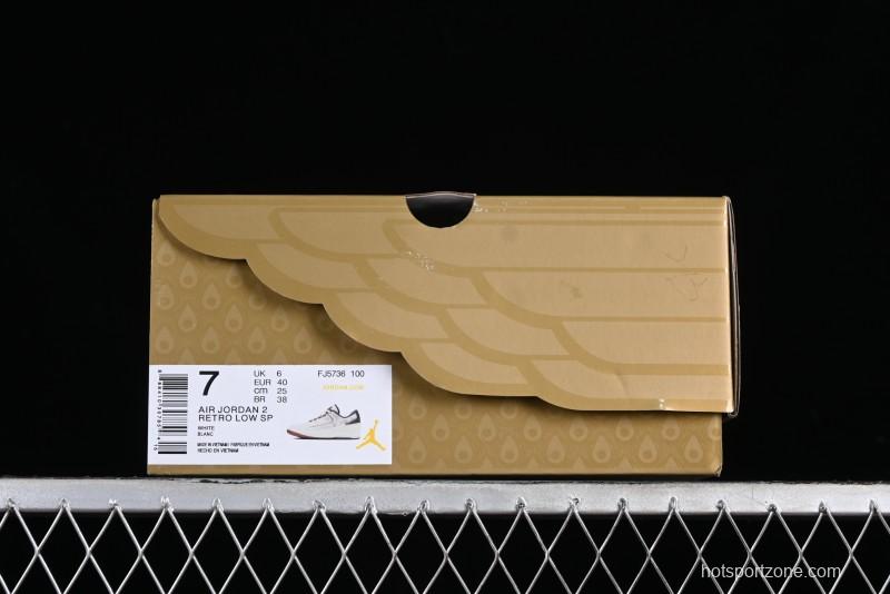 Nike Air Jordan 2 Retro AJ2 Low Top Basketball Shoes with Phoenix Embroidery Dragon Year Limited Edition - FJ5736-100