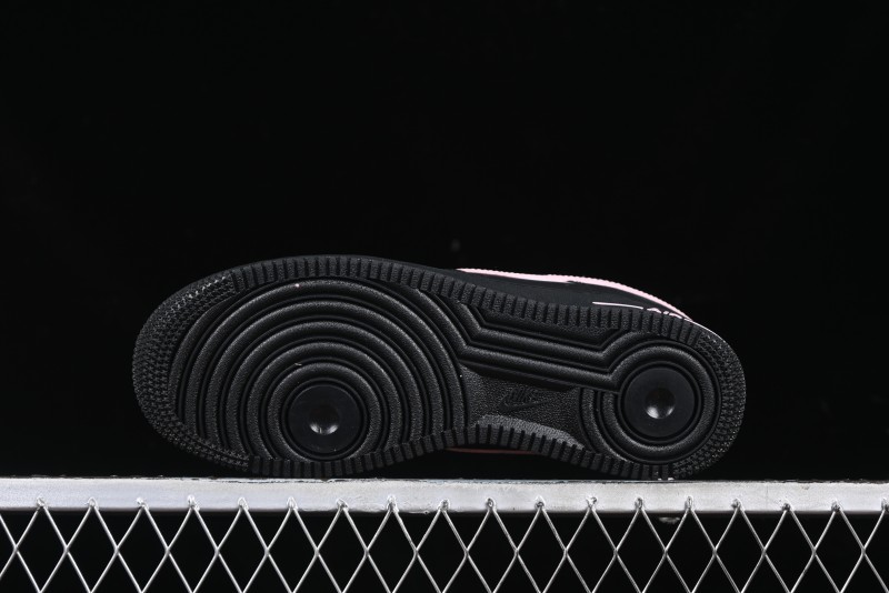 Nike Air Force 1 '07 Low Casual Sneakers with Black & Pink Double Swoosh - CW2288-028