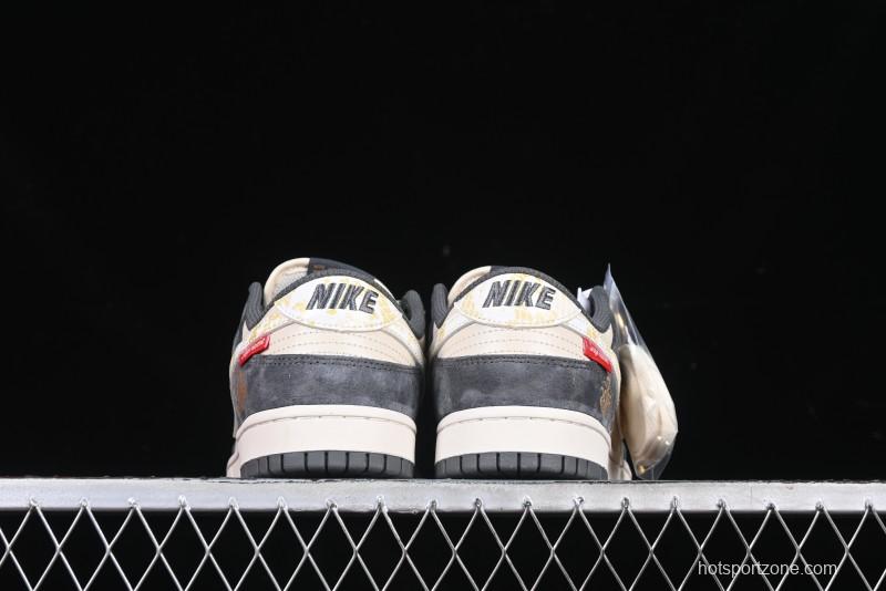 Nike SB Dunk Low Supreme Snake Year Collaboration White Hook Anniversary High-End Custom Low-Top Casual Skate Shoes - DM6868-016