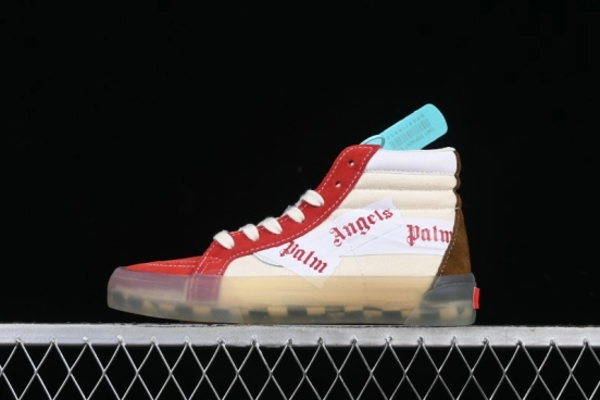 Palm Angels x Vans Sk8-Mid Mid-Top Casual Skate Shoes with Vintage-Inspired Design - VN000CRPGRN