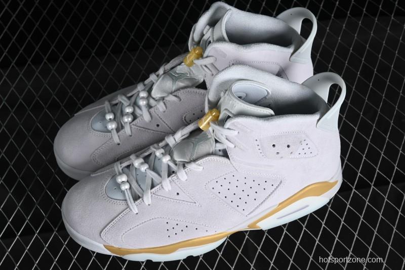 Nike Air Jordan 6 Retro Paris Olympics Sneakers with Metallic Gold Accents - DQ4914-074