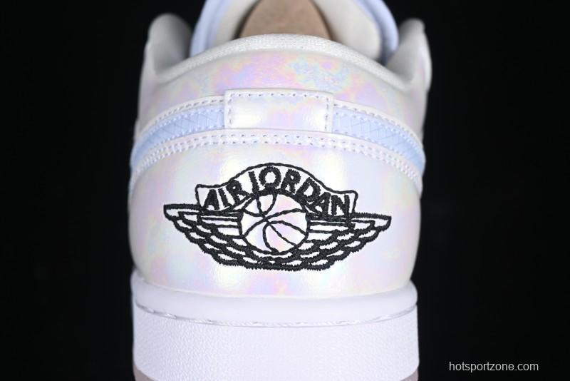 Nike Air Jordan 1 Low "Year of the Snake 2025" Retro Basketball Shoes with Pearl Iridescent Finish - HF4080-001